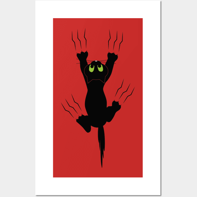 Cat grabing with claws Wall Art by uniboutique